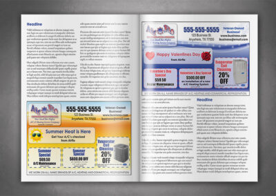 Two Half page ads for Airflo AC