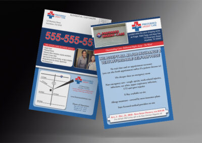 double-sided post card for preferred urgent care